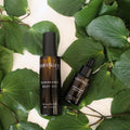 Two bottles of mareikura Kawakawa skincare products on a leafy background